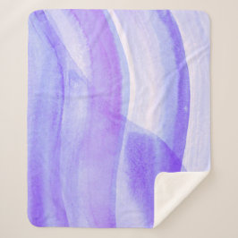 Blue Lagos Waterverf Abstract Sherpa Deken