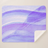 Blue Lagos Waterverf Abstract Sherpa Deken (Voorkant (horizontaal))