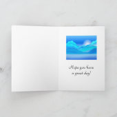 Blue Lake and Mountains Happy Birthday Kaart (Binnen)