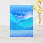 Blue Lake and Mountains Happy Birthday Kaart (Gele Bloem)