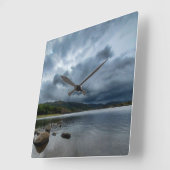 Blue Lake Clock Vierkante Klok (Hoek)