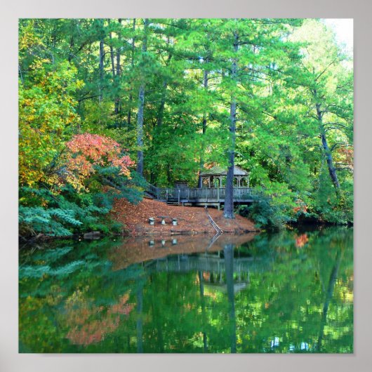 Blue Lake Early Autumn Poster (Voorkant)