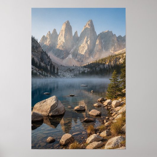 Blue Lake en Granite Spires Poster (Voorkant)