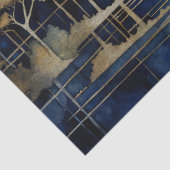 Blue Lake Gold Trees Decoupage tissuepapier (Detail)