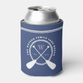 Blue Lake House Monogram Gekruiste Peddels Blikjeskoeler (Blikje Voorkant)