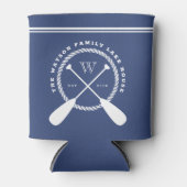 Blue Lake House Monogram Gekruiste Peddels Blikjeskoeler (Voorkant)