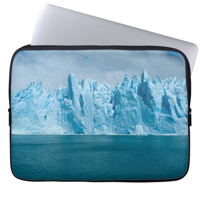 Blue Lake, Ice en Sky Laptop Sleeve (Voorkant)