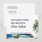 Blue Lake Uw logeerkamer is verhuisd naar nieuw hu Aankondigingskaart (Voorkant / Achterkant)