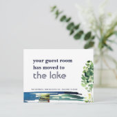 Blue Lake Uw logeerkamer is verhuisd naar nieuw hu Aankondigingskaart (Staand voorkant)