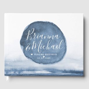 Blue Lake Water Stain   Gepersonaliseerd Gastenboek