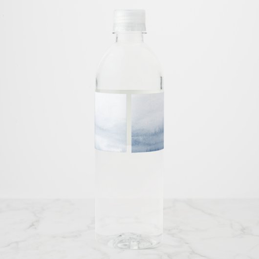 Blue Lake Water Stain | Gepersonaliseerd Waterfles Etiket (Achterkant)