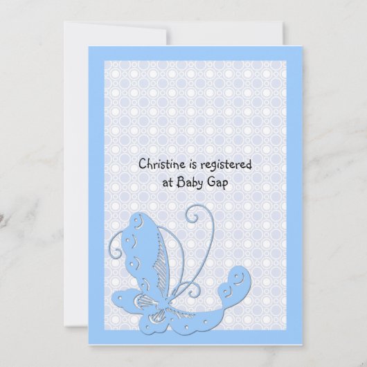 Blue Lamb Baby Boy Shower Kaart (Achterkant)