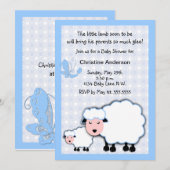 Blue Lamb Baby Boy Shower Kaart (Voorkant / Achterkant)