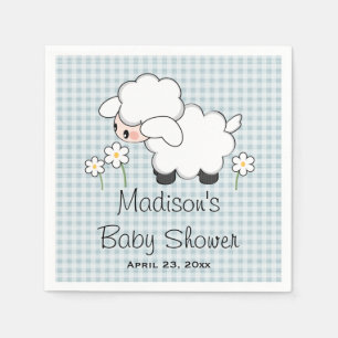 Blue Lamb Baby Boy Shower Servetten