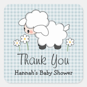 Blue Lamb Baby shower Etiketten Stickers