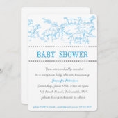 Blue Lamb Baby shower Invitation Kaart (Voorkant / Achterkant)