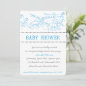 Blue Lamb Baby shower Invitation Kaart (Staand voorkant)