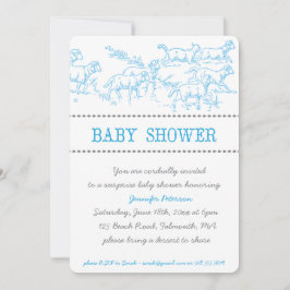 Blue Lamb Baby shower Invitation Kaart