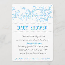 Blue Lamb Baby shower Invitation Kaart