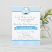 Blue Lamb Boy Baby shower Invitation 5x7 Card Kaart (Staand voorkant)