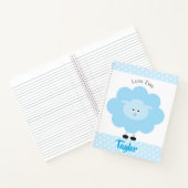 Blue Lamb Love Ewe Aangepaste Naam Script Schattig Notitieboek (Binnen)