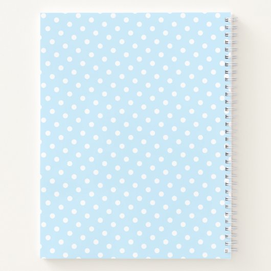 Blue Lamb Love Ewe Aangepaste Naam Script Schattig Notitieboek (Achterkant)