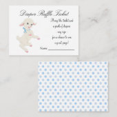 Blue Lamb Luier Raffle Tickets Informatiekaartje (Voorkant / Achterkant)