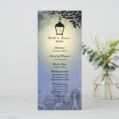 Blue Lantern Streetlamp Wedding Program Programmakaart (Staand voorkant)
