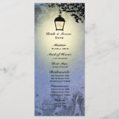 Blue Lantern Streetlamp Wedding Program Programmakaart (Voorkant)