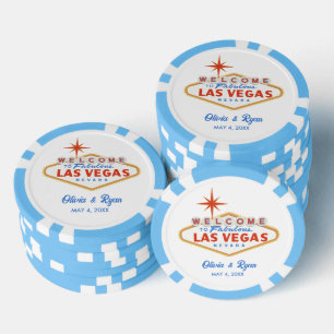 Blue Las Vegas Poker Chip Wedding Favoriet