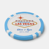 Blue Las Vegas Poker Chip Wedding Favoriet (Enkel)