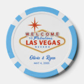 Blue Las Vegas Poker Chip Wedding Favoriet (Achterkant)