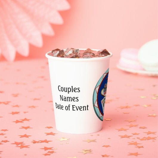 Blue Las Vegas Welcome Sign Poker Chip Papieren Bekers (Insitu)