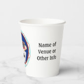 Blue Las Vegas Welcome Sign Poker Chip Papieren Bekers (Achterkant)