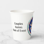 Blue Las Vegas Welcome Sign Poker Chip Papieren Bekers (Voorkant)