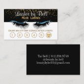 Blue Lashes Loyalty Kaarten op zwart en wit (Voorkant / Achterkant)