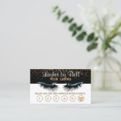 Blue Lashes Loyalty Kaarten op zwart en wit (Staand voorkant)