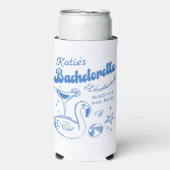 Blue Last Toast Beach Bachelorette Party Seltzer Blikjeskoeler (Seltzer Voorkant)