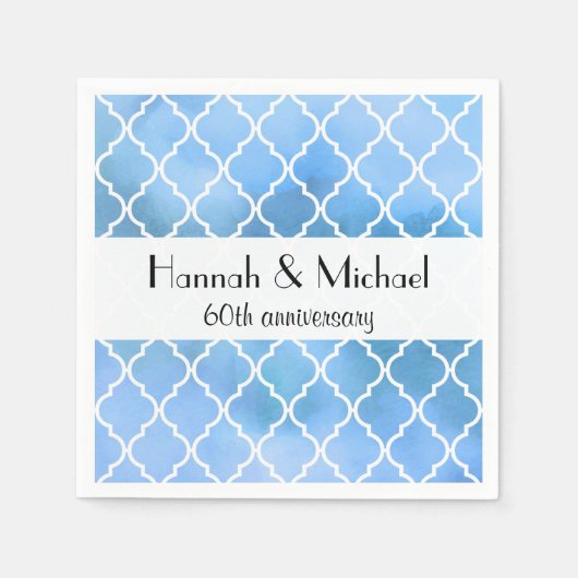 Blue Latticework, Moroccan Trellis, Jubileum Servet (Voorkant)