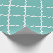 Blue Latticework, Quatrefoil, Marokkaanse Trellis Cadeaupapier (Hoek)