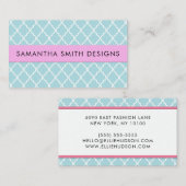 Blue Latticework, Quatrefoil, Marokkaanse Trellis Visitekaartje (Voorkant / Achterkant)
