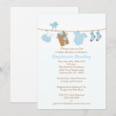 Blue Laundry Bird Baby shower 5x7 Kaart (Voorkant / Achterkant)
