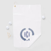 Blue Laure Wreat Monogram. Golfhanddoek (Insitu)