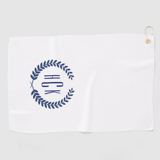 Blue Laure Wreat Monogram. Golfhanddoek (Horizontaal)