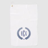 Blue Laure Wreat Monogram. Golfhanddoek (Voorkant)