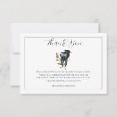 Blue Laurel Tooth Graduation Party Bedankkaart (Voorkant)