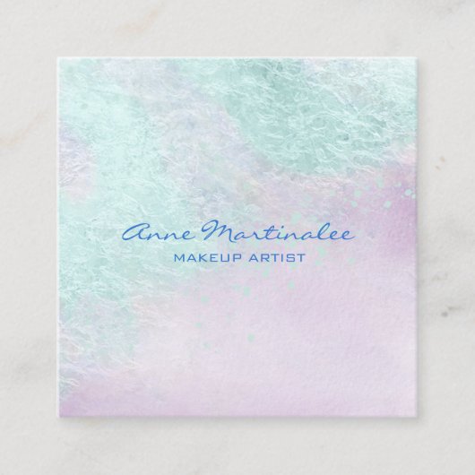 Blue Lavender Abstract Square Visitekaartje (Voorkant)