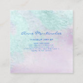 Blue Lavender Abstract Square Visitekaartje (Achterkant)