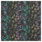 Blue Lavender Gold Musical Notes Pattern Fabric Stof (Swatch)