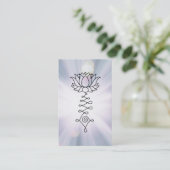 *~* Blue Lavender Lotus Rays Reiki Healing Energy Visitekaartje (Staand voorkant)